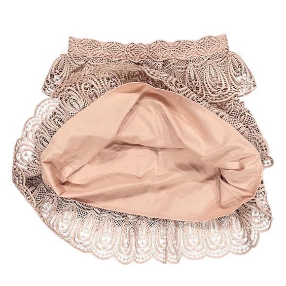 SELF-PORTRAIT Pink Lace Tiered Skirt US 2